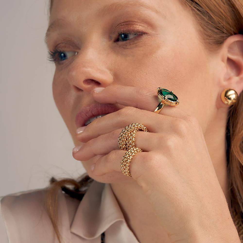 Unoaerre Anello Con Pietra Verde | UNOAERRE Gioielli