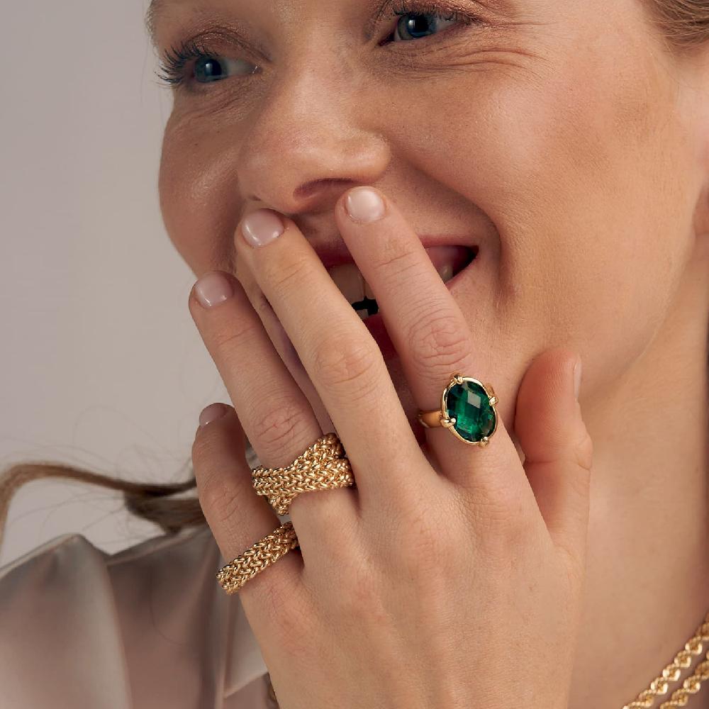 Unoaerre Anello Con Pietra Verde | UNOAERRE Gioielli