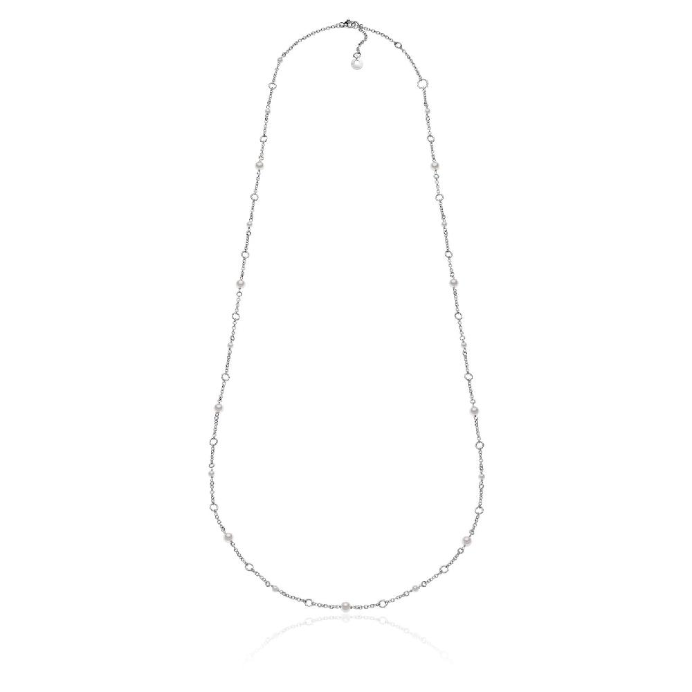 Unoaerre Unoaerre Collana lunga in argento con perle bianche | UNOAERRE Gioielli