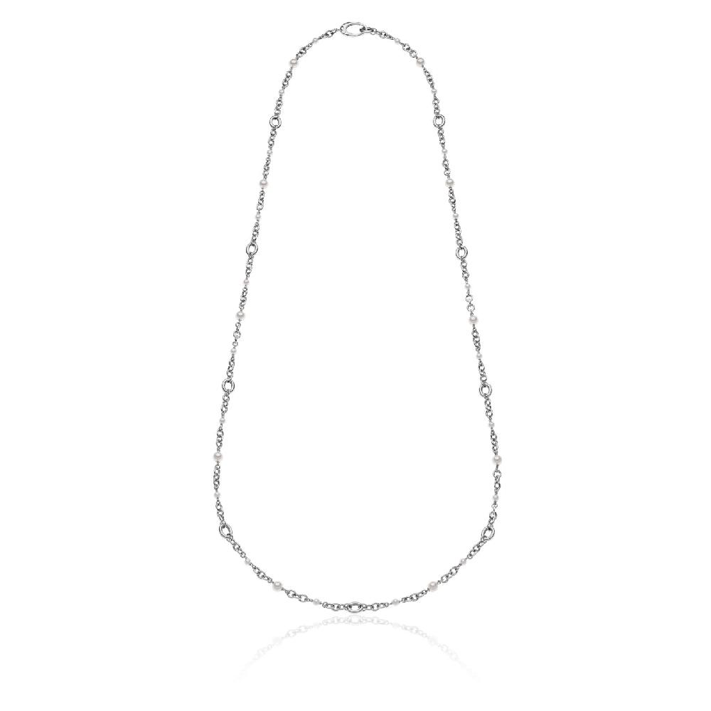 Unoaerre Unoaerre Collana lunga in argento con perle bianche | UNOAERRE Gioielli