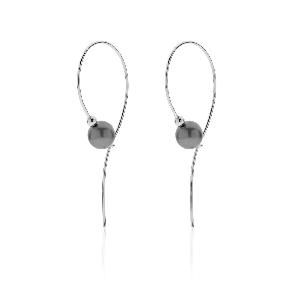 Unoaerre Unoaerre Orecchini in argento con perla nera | UNOAERRE Gioielli