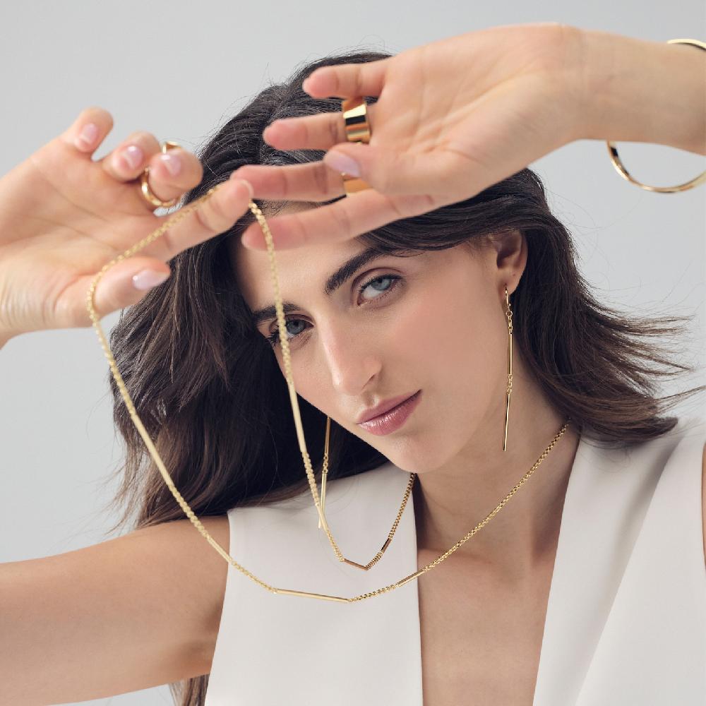 Unoaerre Orecchini Lunghi Dorati | UNOAERRE Gioielli