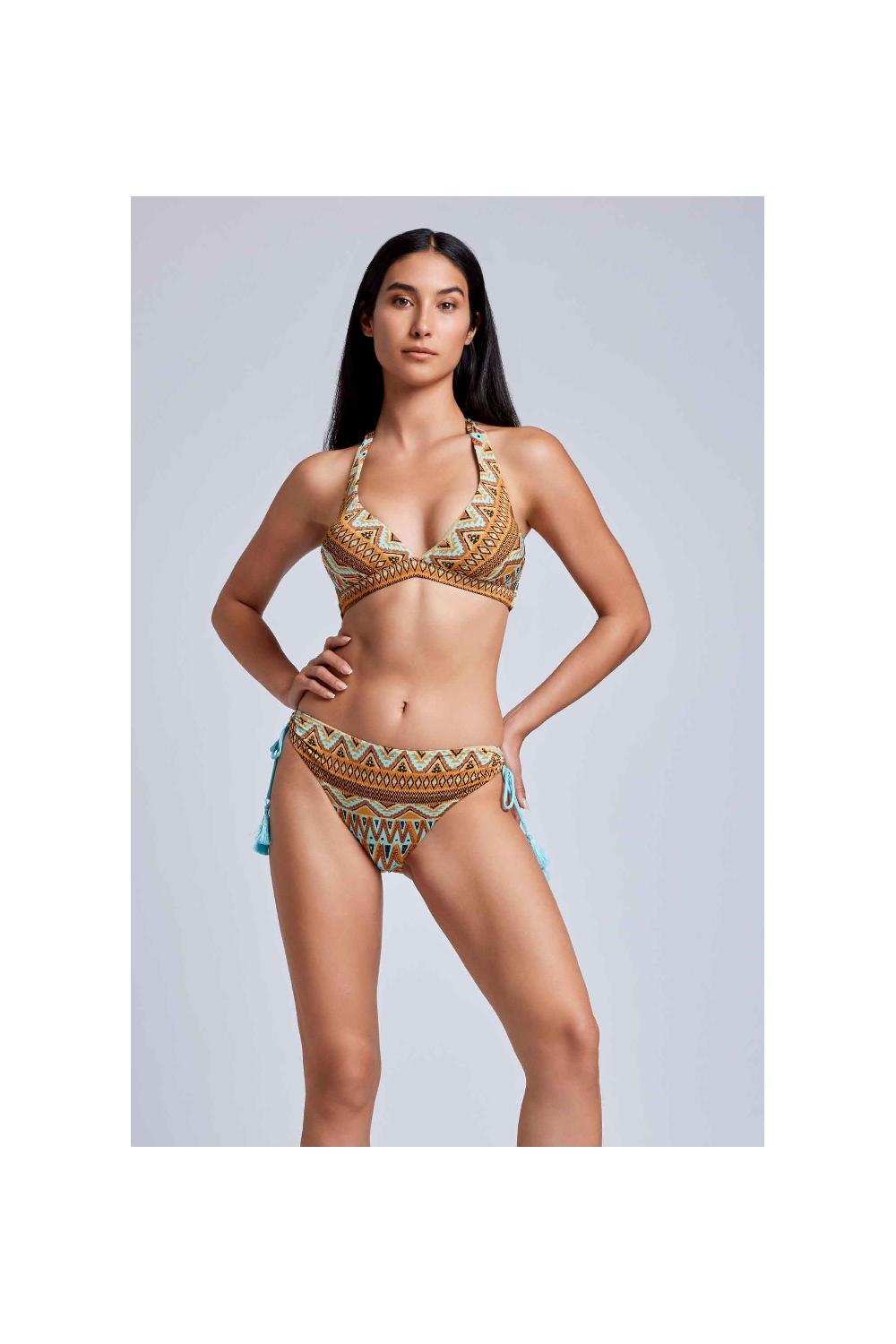 Vacanze Italiane Bikini Con Allacciatura Al Collo Nocciola