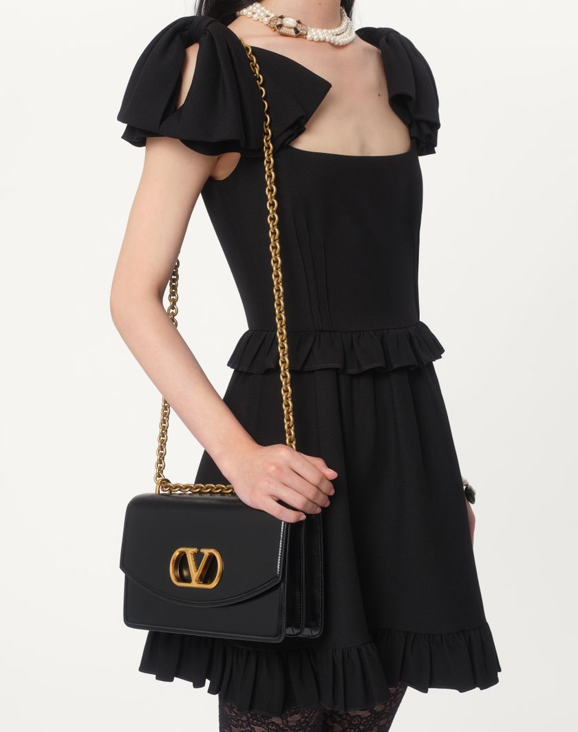 Valentino Handbags Abito Corto In Crepe Couture Per Donna In Nero | Valentino IT