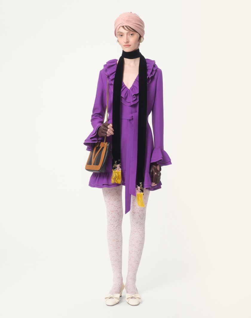 Valentino Handbags Abito Corto In Crepe Couture Per Donna In Rosso | Valentino IT