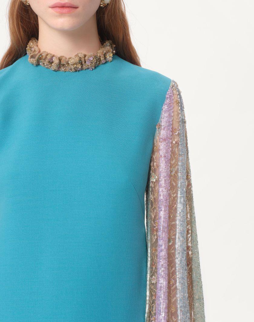 Valentino Handbags Abito Corto In Crepe Couture Ricamato Per Donna In Multicolor | Valentino IT