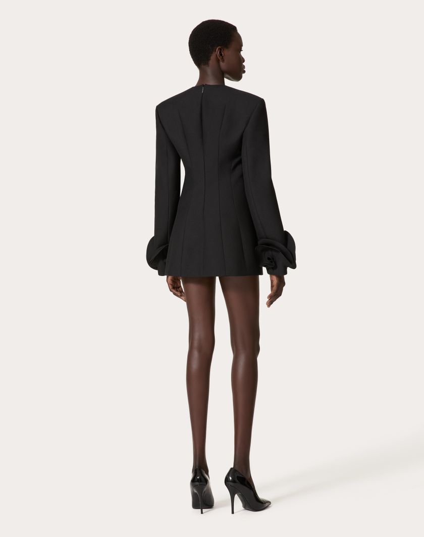 Valentino Handbags Abito Corto In Double Compact Drill Per Donna In Nero | Valentino IT