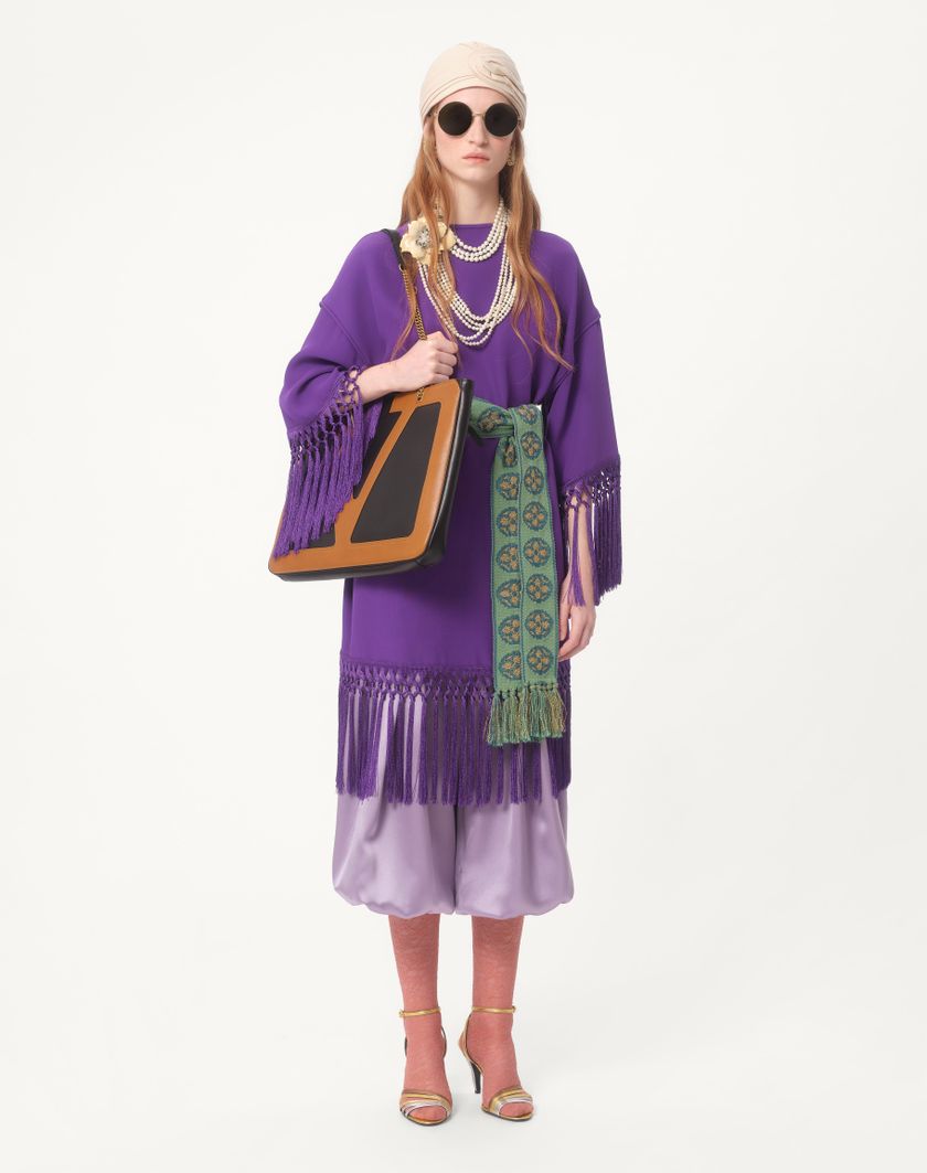 Valentino Handbags Abito In Cady Couture Per Donna In Violet | Valentino IT