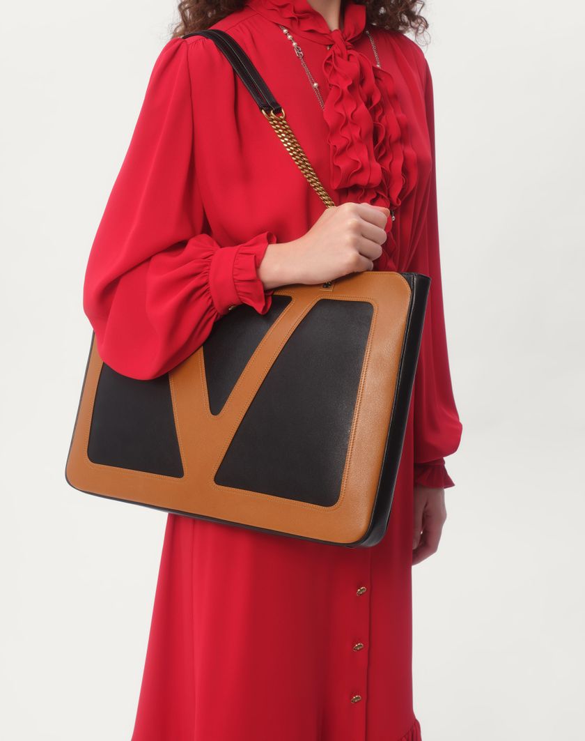 Valentino Handbags Abito Midi In Georgette Per Donna In Rosso | Valentino IT