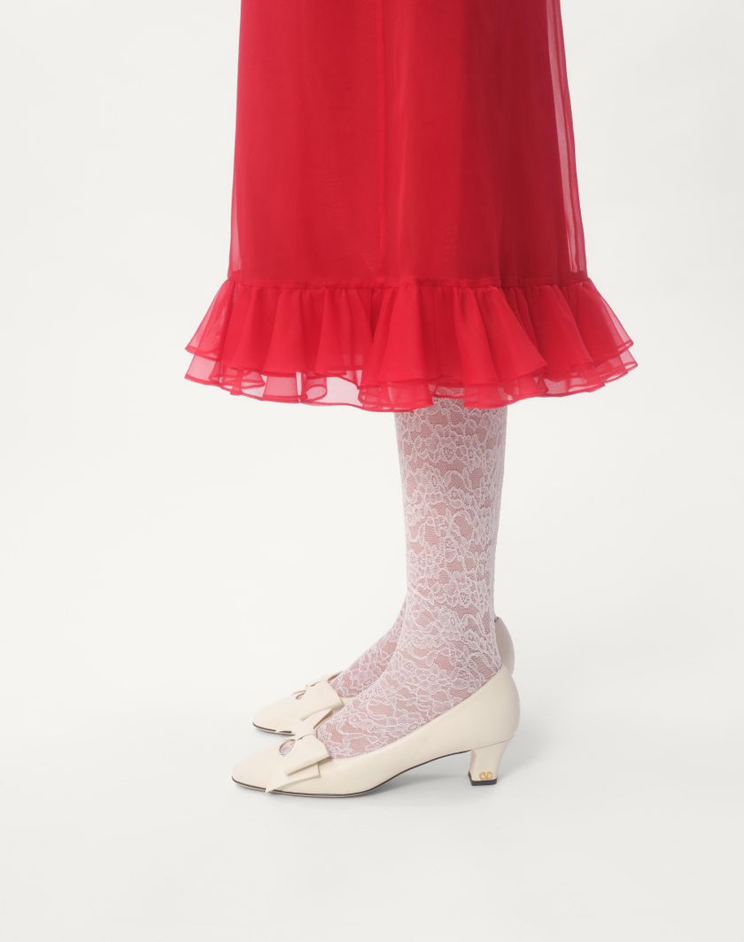 Valentino Handbags Abito Midi In Organza Per Donna In Rosso | Valentino IT