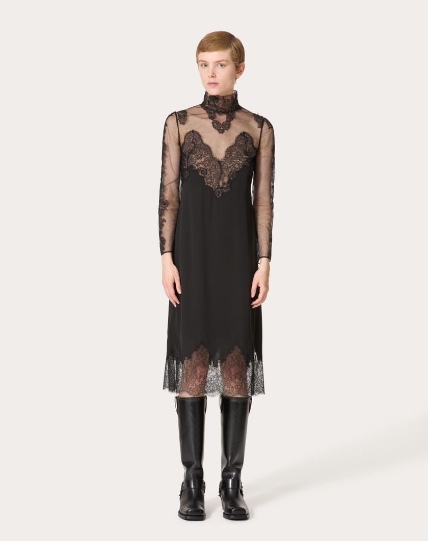 Valentino Handbags Abito Midi Per Donna In Nero | Valentino IT