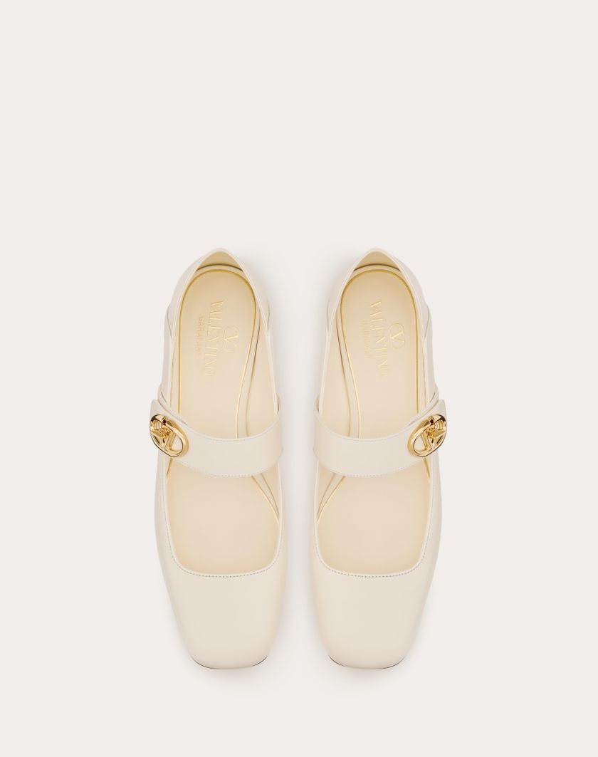 Valentino Handbags Ballerina Mary-jane Vlogo Locker In Vitello Per Donna In Avorio | Valentino IT