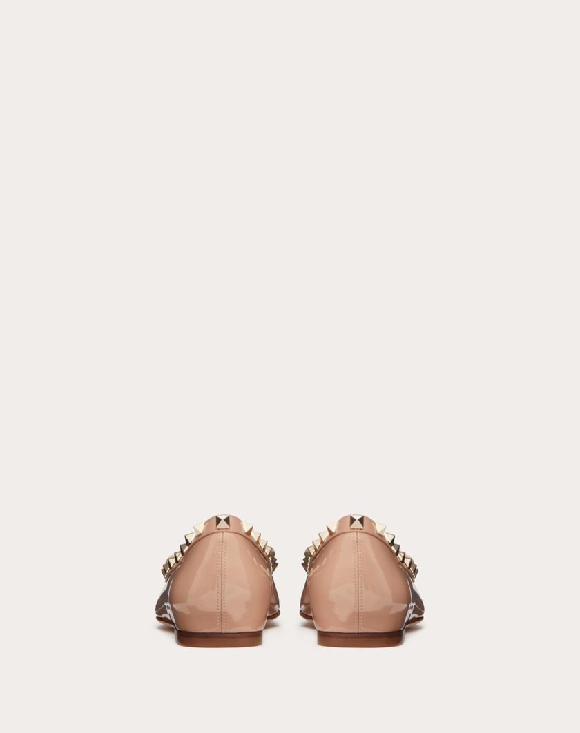 Valentino Handbags Ballerina Rockstud In Vernice Per Donna In Rose Cannelle | Valentino IT