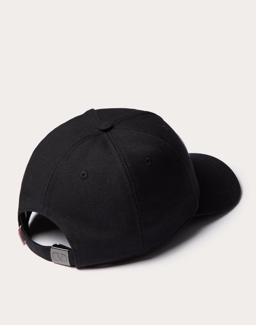 Valentino Handbags Baseball Cap Vlogo Signature In Cotone Con Ricamo Vlogo Per Uomo In Navy/arancione | Valentino IT