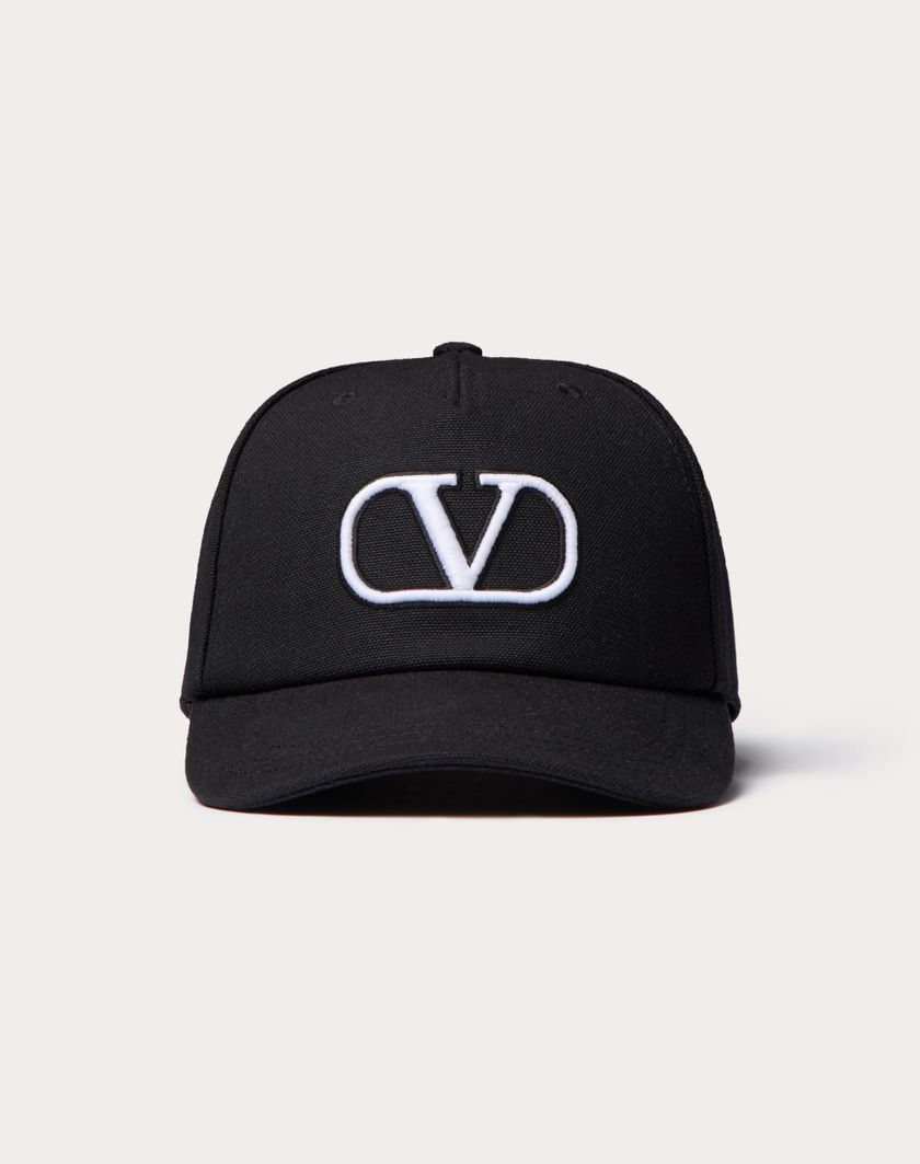 Valentino Handbags Baseball Cap Vlogo Signature In Cotone Con Ricamo Vlogo per Uomo in Navy/arancione | Valentino IT