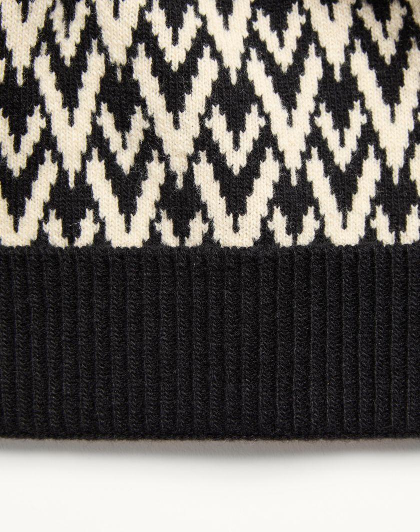 Valentino Handbags Beanie Knitted Toute La V Signature In Lana Per Uomo In Nero/crema | Valentino IT