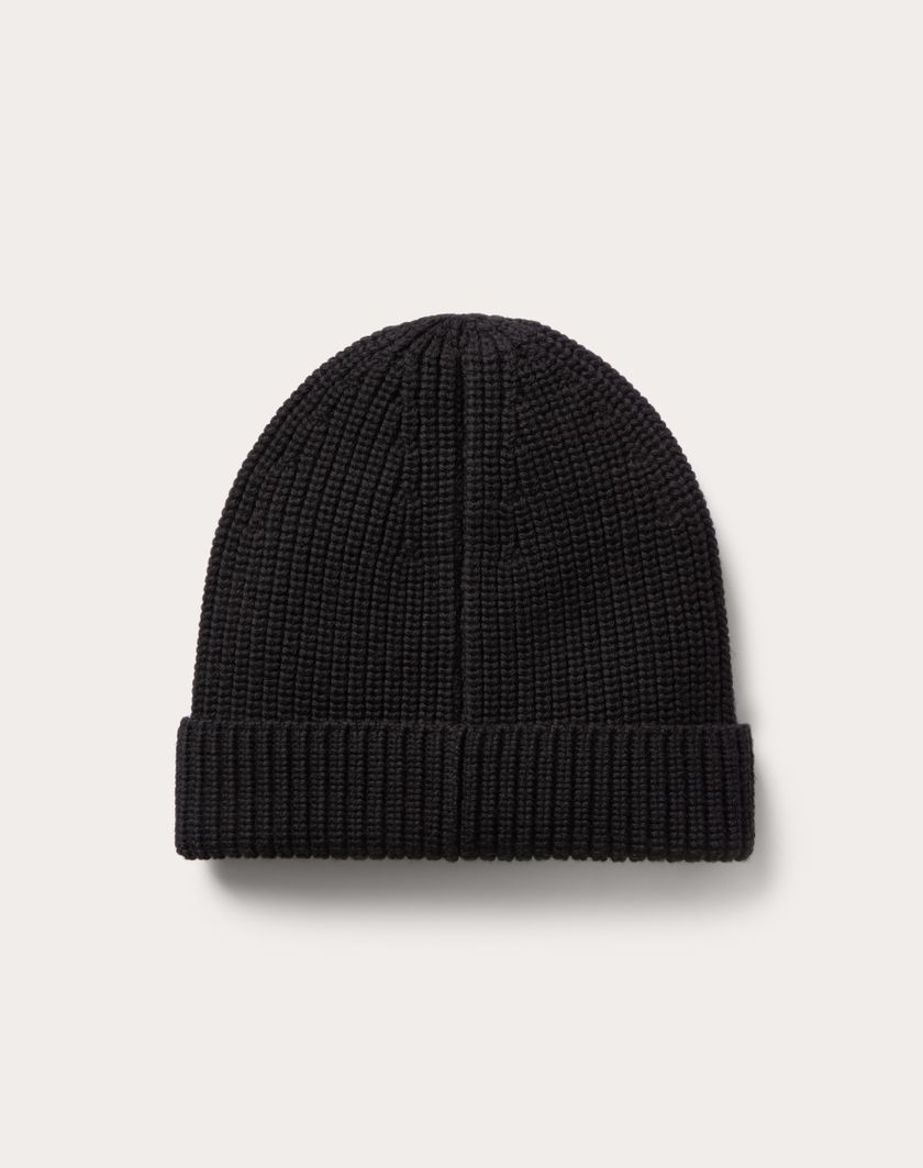 Valentino Handbags Beanie Vlogo Signature In Lana Per Uomo In Nero | Valentino IT