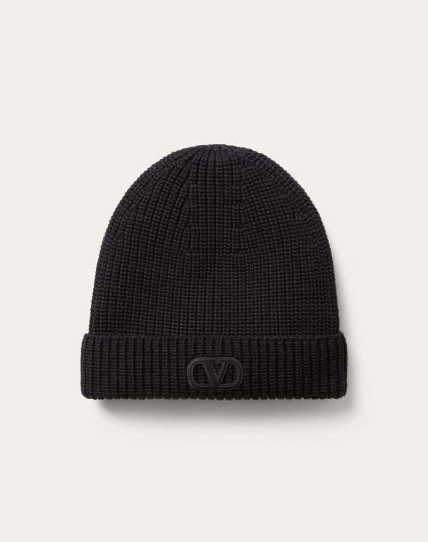 Valentino Handbags Beanie Vlogo Signature In Lana per Uomo in Nero | Valentino IT