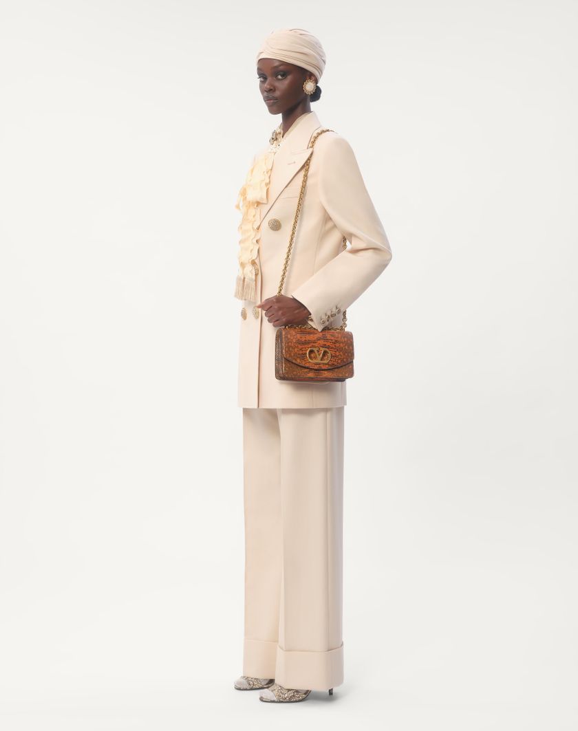 Valentino Handbags Blazer In Diagonal Dry Wool Per Donna In Avorio | Valentino IT