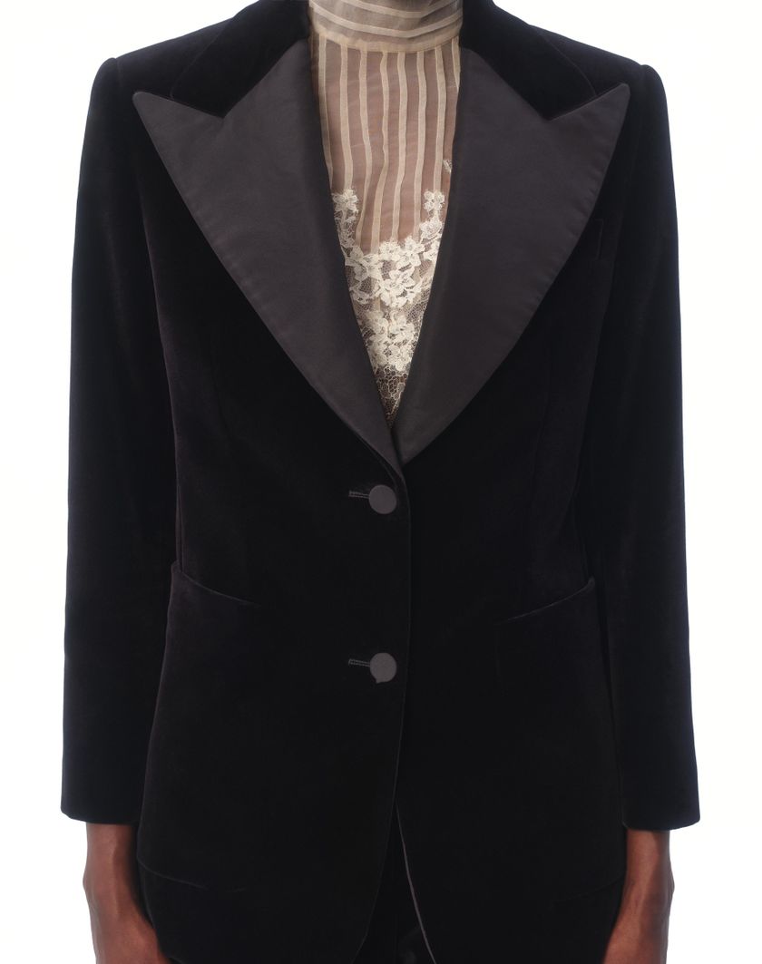 Valentino Handbags Blazer In Velluto Per Donna In Nero | Valentino IT