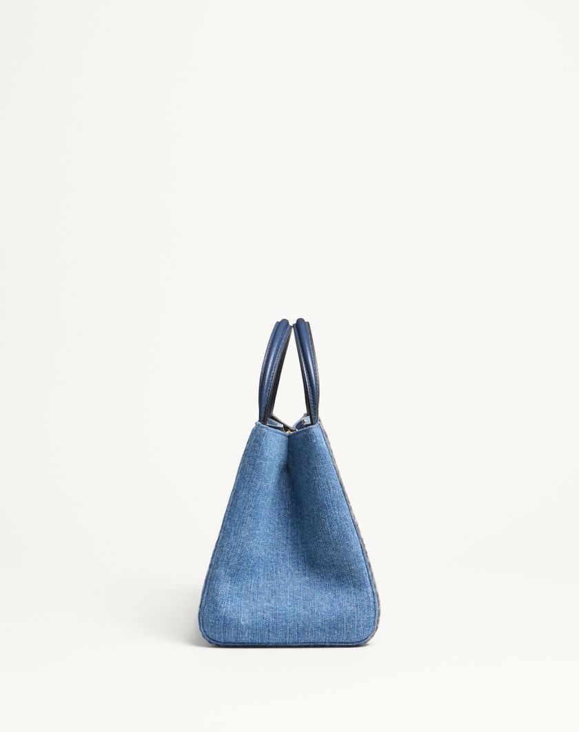 Valentino Handbags Borsa A Mano Media Valentino Garavani Alltime In Denim Con Tracolla Nastro Ricamato Per Donna In Denim/worker/multicolor | Valentino IT
