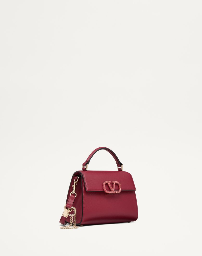 Valentino Handbags Borsa A Mano Mini Valentino Garavani Vsling Con Logo Gioiello Per Donna In Rosso Scuro | Valentino IT