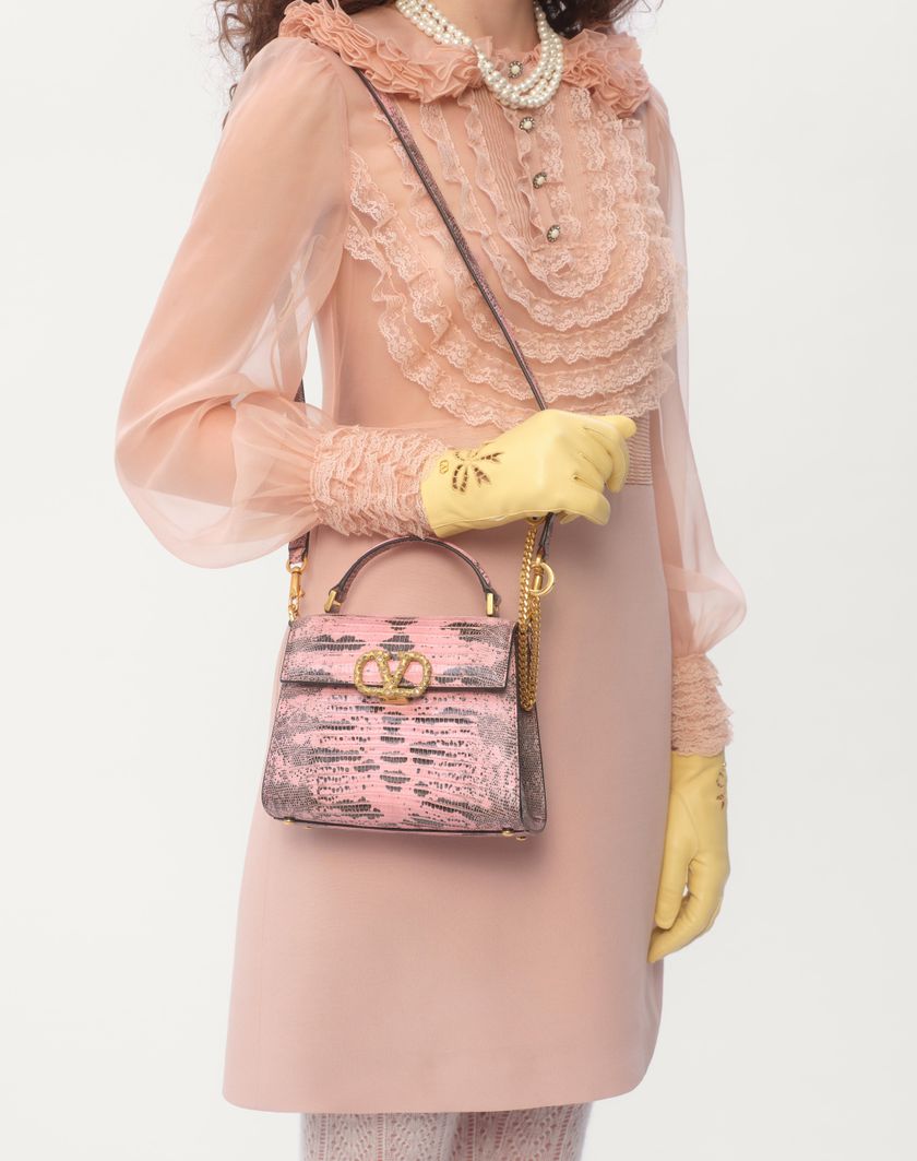 Valentino Handbags Borsa A Mano Mini Valentino Garavani Vsling In Tejus Con Logo Gioiello Per Donna In Rosa | Valentino IT