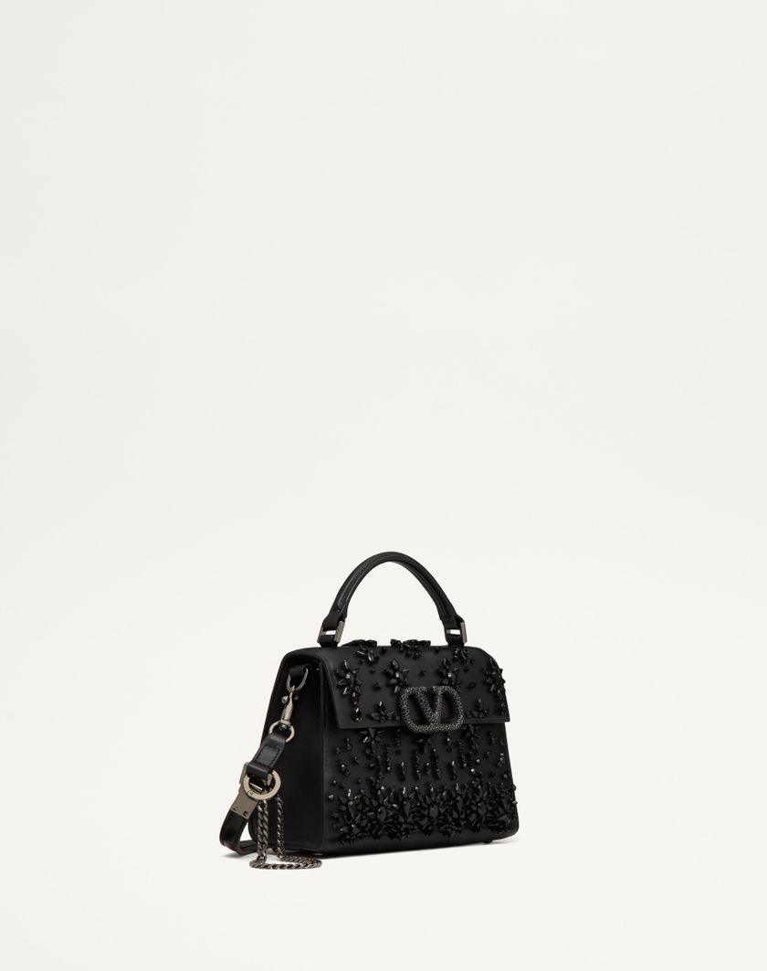 Valentino Handbags Borsa A Mano Mini Valentino Garavani Vsling Ricamata Per Donna In Crystal/rose Cannelle | Valentino IT