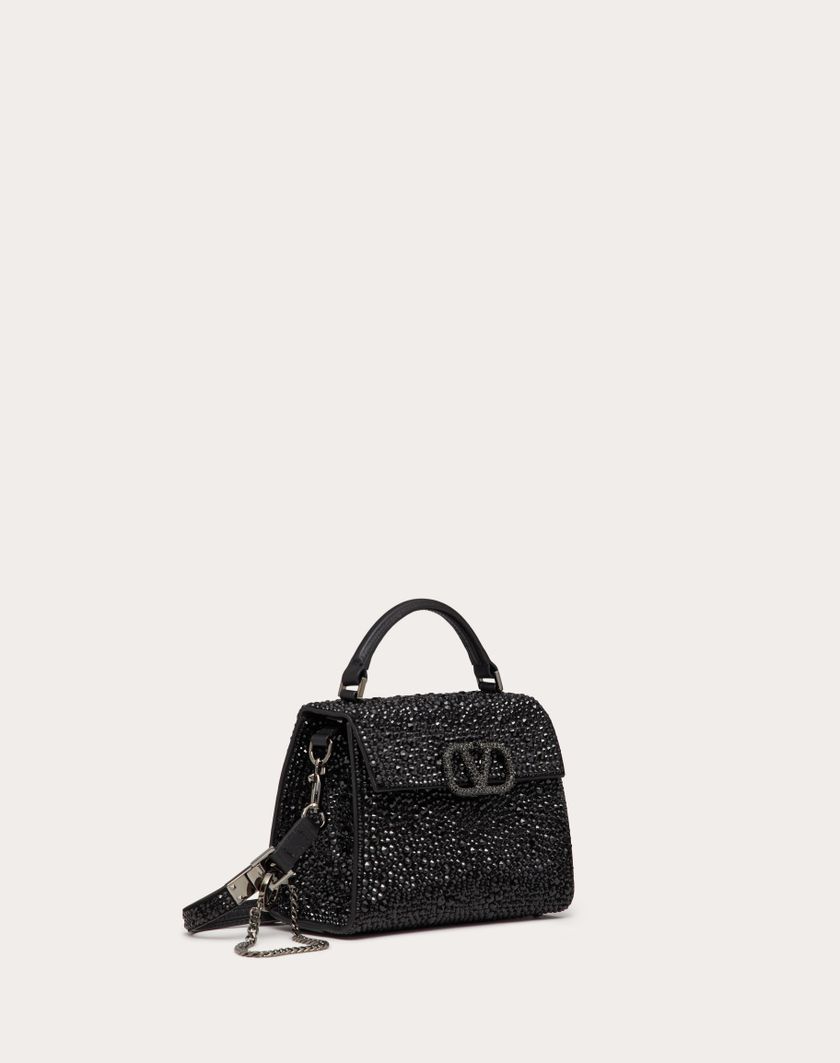 Valentino Handbags Borsa A Mano Mini Vsling Con Ricamo Sparkling Per Donna In Nero | Valentino IT
