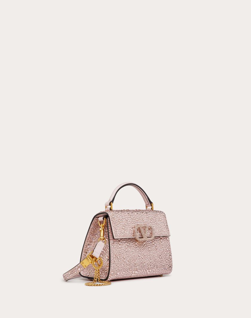 Valentino Handbags Borsa A Mano Mini Vsling Ricamata Per Donna In Rose Quartz | Valentino IT
