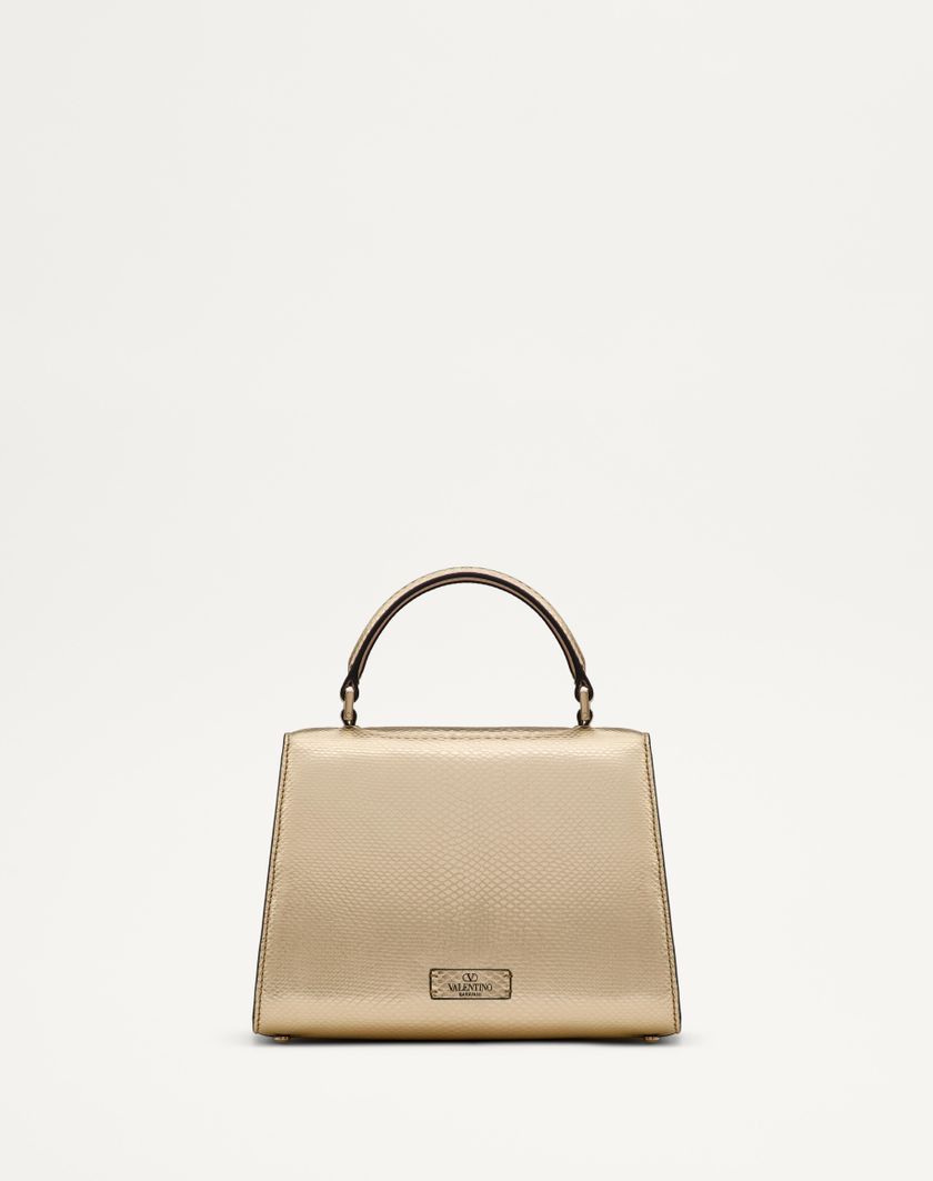 Valentino Handbags Borsa A Mano Piccola Valentino Garavani Vsling In Karung Metallizzato Per Donna In Platino/beige/crystal Gold | Valentino IT