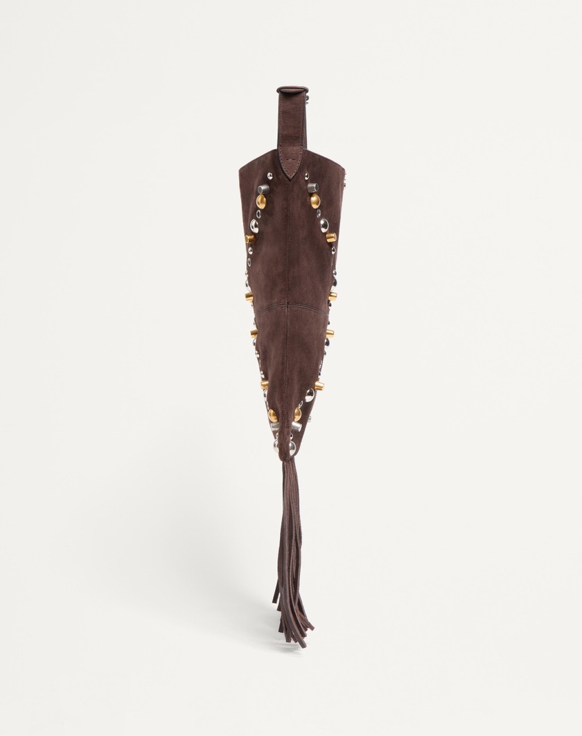 Valentino Handbags Borsa A Spalla Valentino Garavani Nellcôte In Suede Con Frange Per Uomo In Testa Di Moro | Valentino IT