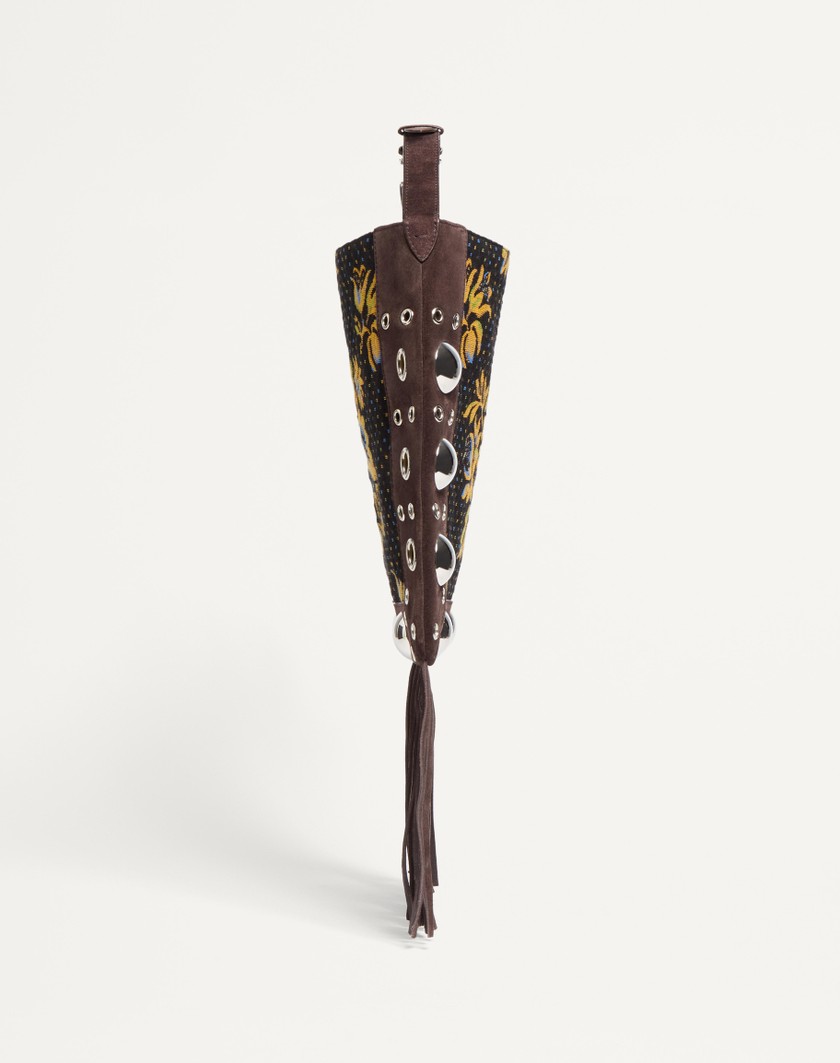 Valentino Handbags Borsa A Spalla Valentino Garavani Nellcôte In Tessuto Jacquard Con Frange Per Donna In Multicolor/testa Di Moro | Valentino IT