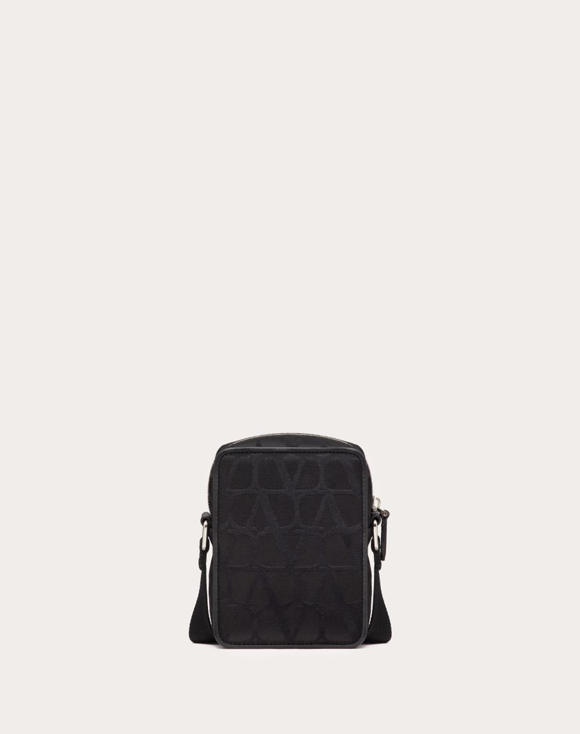 Valentino Handbags Borsa A Tracolla Piccola Black Iconographe In Nylon Per Uomo In Nero | Valentino IT
