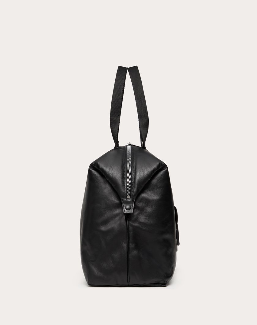 Valentino Handbags Borsa Da Viaggio Valentino Garavani Noir In Nappa Per Uomo In Nero | Valentino IT