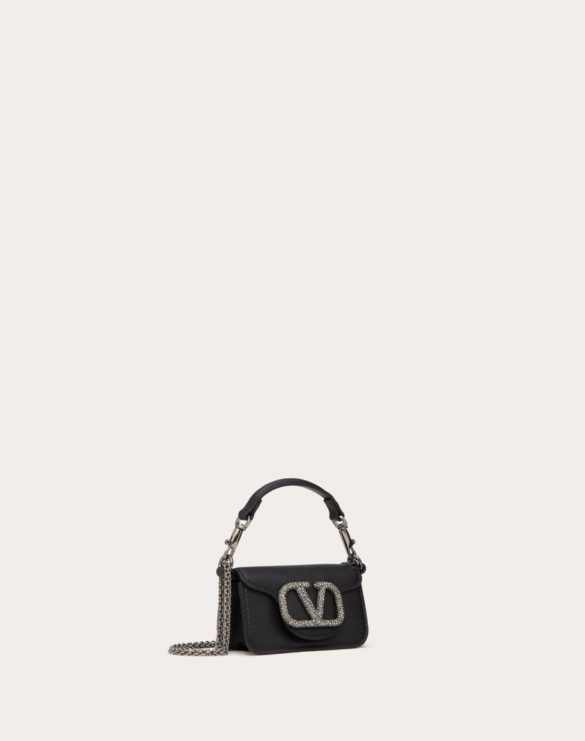 Valentino Handbags Borsa Micro Con Catena Valentino Garavani Locò Con Logo Gioiello Per Donna In Nero | Valentino IT