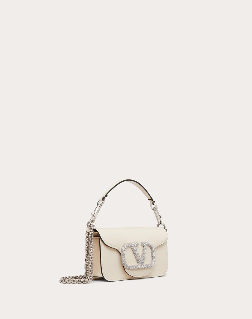 Valentino Handbags Borsa Piccola A Spalla Valentino Garavani Locò Con Logo Gioiello Per Donna In Light Ivory | Valentino IT