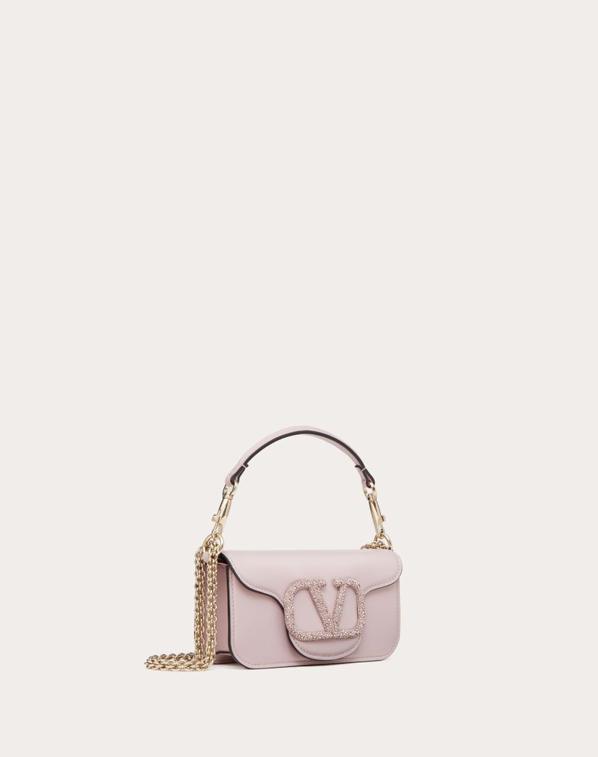 Valentino Handbags Borsa Piccola A Spalla Valentino Garavani Locò Con Logo Gioiello Per Donna In Water Lilac | Valentino IT