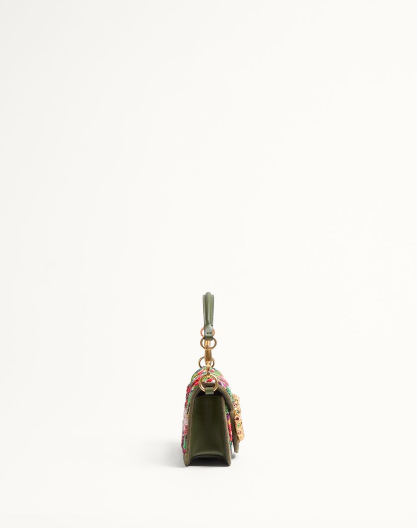 Valentino Handbags Borsa Piccola A Spalla Valentino Garavani Locò Ricamata Con Logo Gioiello Per Donna In Naturale/multicolor | Valentino IT