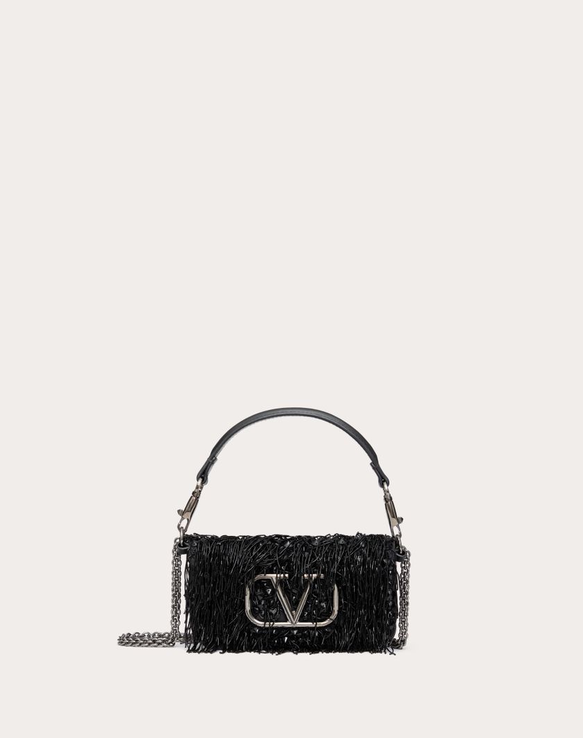 Valentino Handbags Borsa Piccola A Spalla Valentino Garavani Locò Ricamata per Donna in Nero | Valentino IT