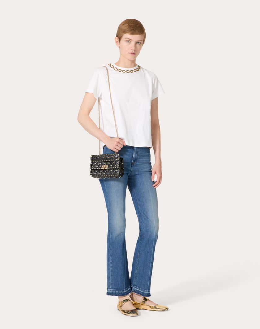 Valentino Handbags Borsa Piccola Rockstud Spike In Nappa Per Donna In Nero | Valentino IT