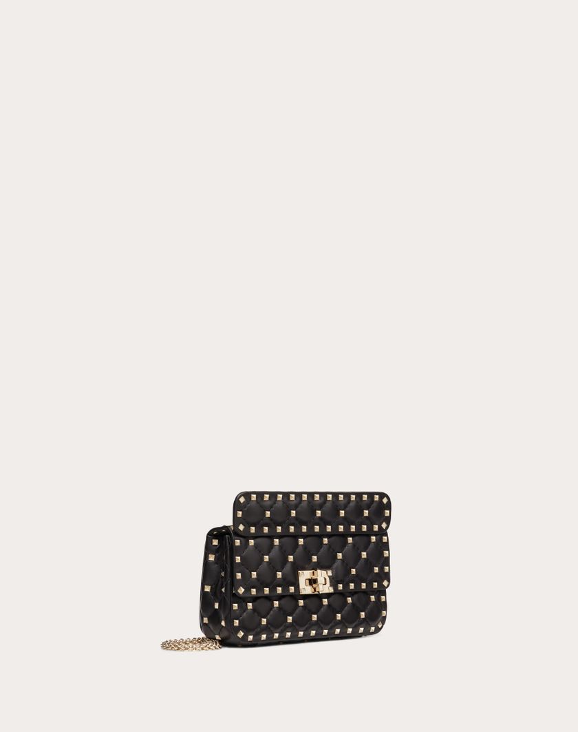 Valentino Handbags Borsa Piccola Rockstud Spike In Nappa Per Donna In Light Ivory | Valentino IT