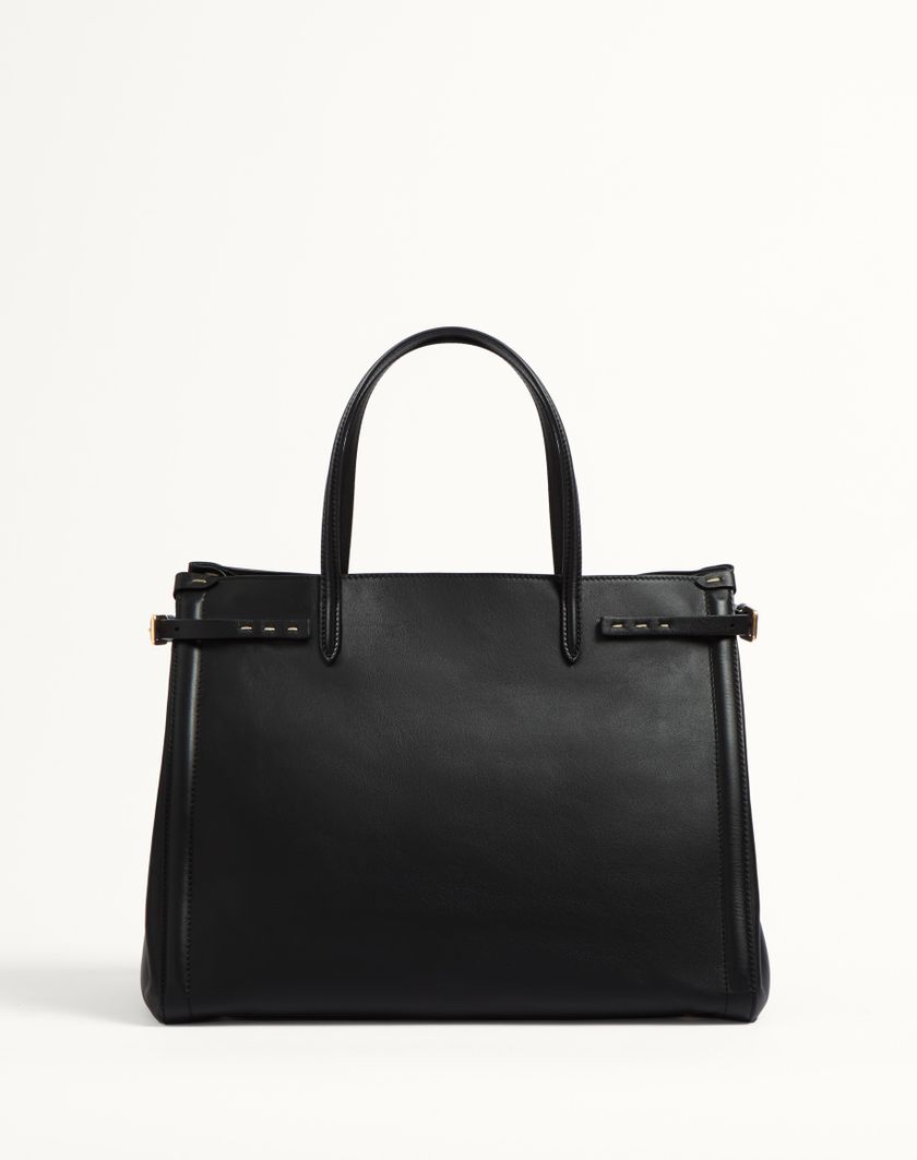 Valentino Handbags Borsa Shopping Media Valentino Garavani Antibes In Vitello Per Donna In Nero | Valentino IT