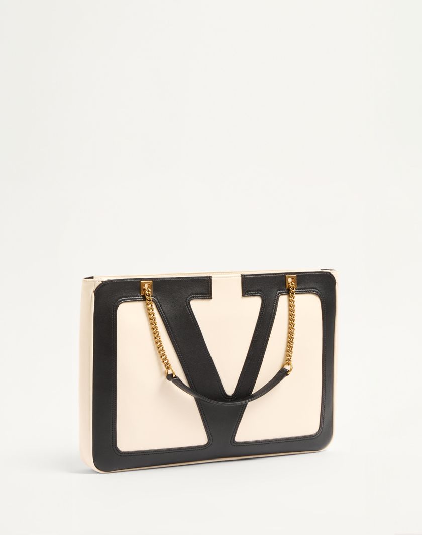 Valentino Handbags Borsa Shopping Media Valentino Garavani Viva Superstar In Nappa Per Donna In Avorio/nero | Valentino IT