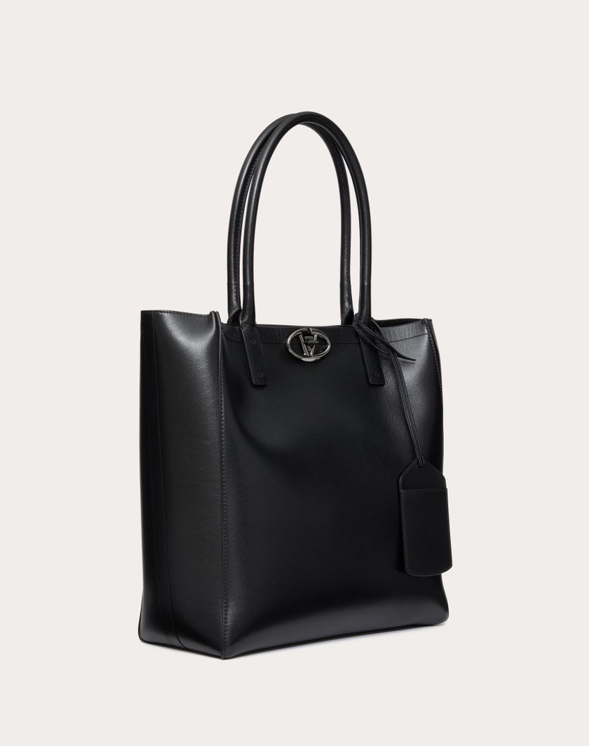 Valentino Handbags Borsa Shopping Media Vlogo Locker In Pelle Per Uomo In Nero | Valentino IT