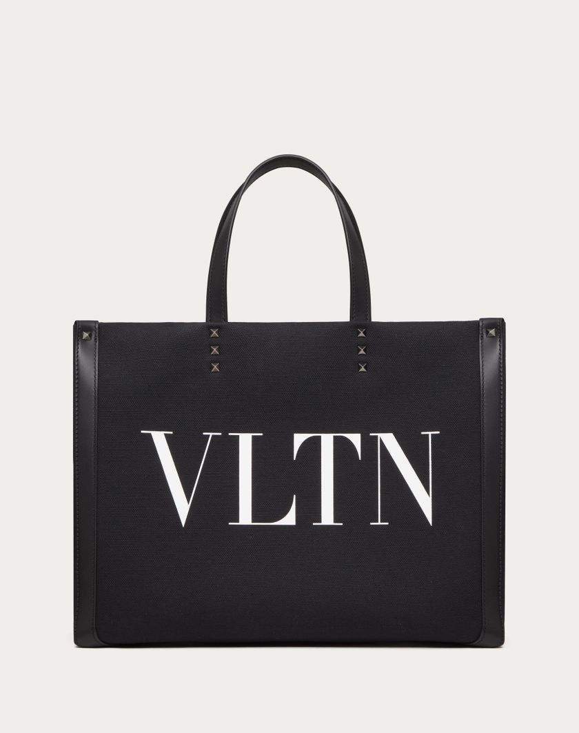 Valentino Handbags Borsa Shopping Media Vltn In Canvas per Uomo in Nero/bianco | Valentino IT