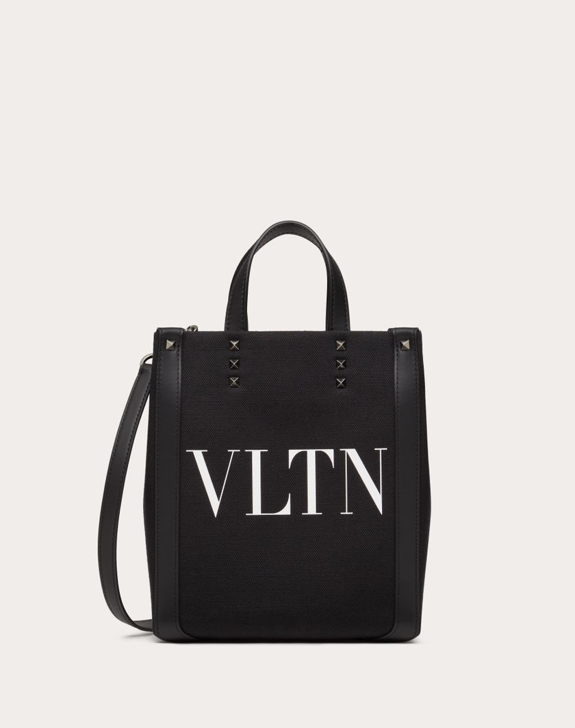 Valentino Handbags Borsa Shopping Mini Vltn In Canvas per Uomo in Nero/bianco | Valentino IT