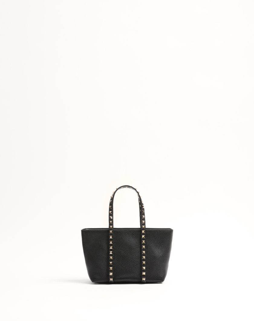 Valentino Handbags Borsa Shopping Piccola Valentino Garavani Rockstud In Vitello Granato Per Donna In Light Ivory | Valentino IT