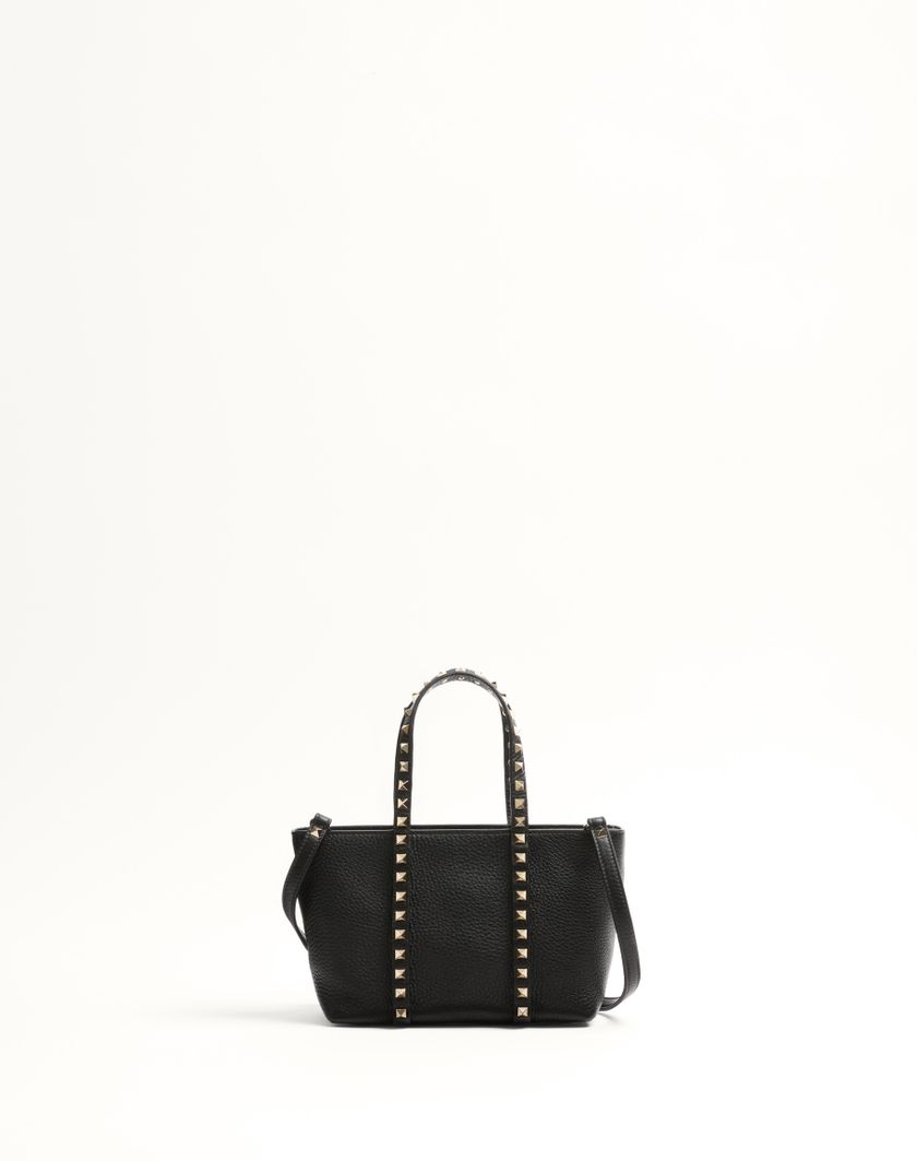 Valentino Handbags Borsa Shopping Piccola Valentino Garavani Rockstud In Vitello Granato per Donna in Light Ivory | Valentino IT