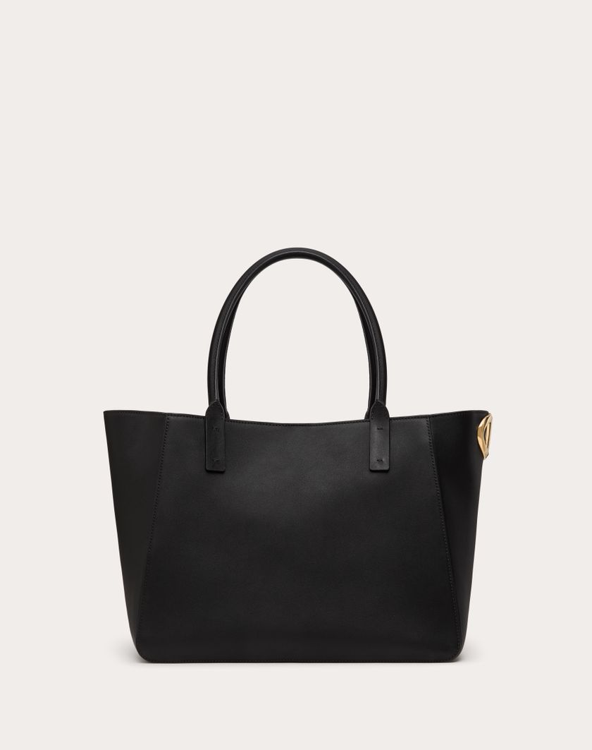 Valentino Handbags Borsa Shopping Vlogo Side In Vitello Nappato Per Donna In Nero | Valentino IT